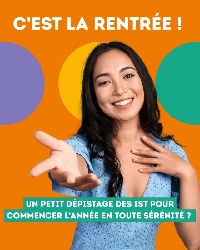 Pour une rentrée en toute sérénité, pensez à vous faire dépister pour les IST (infections sexuellement transmissibles) ! 

Pour trouver un lieu de dépistage proche de chez vous, c'est par ici : https://la-plateforme.be/fr/depistage/centres-de-depistage/