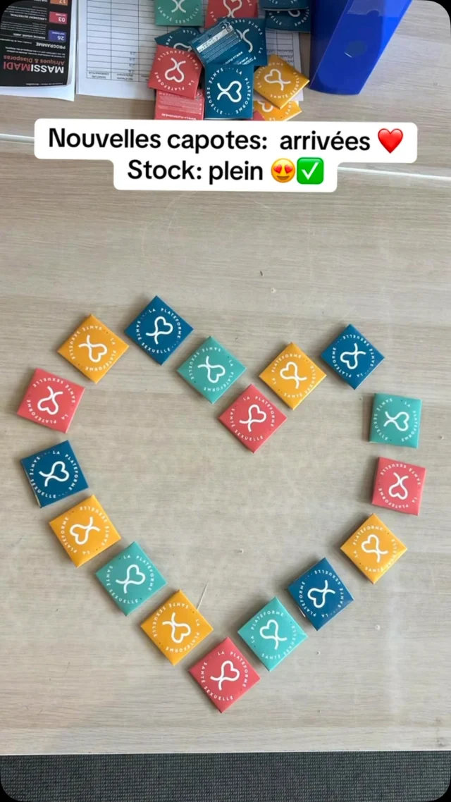 Notre stock des préservatifs externes est de nouveau full 😍🔥 Pour les particuliers : n'oubliez pas qu'on peut vous en envoyer gratuitement par la poste (en Belgique) si vous nous en faites la demande via notre site La-Plateforme.be #préservatif #santé